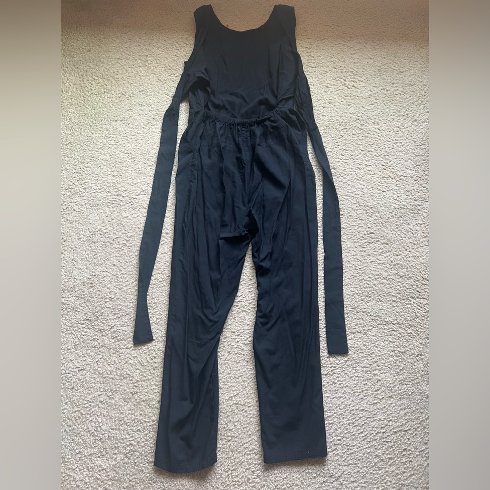 NWT: Marine Layer Eloise Belted Jumpsuit: Black - Picture 4 of 10